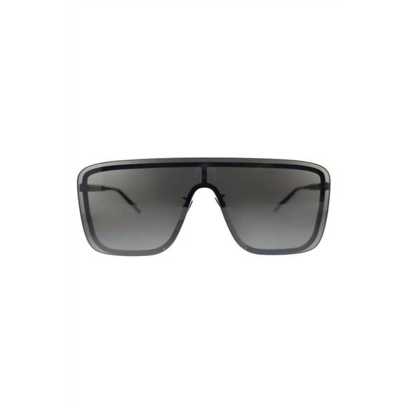 NEW SAINT LAURENT square acetate sunglasses with mirror lens in silver - Picture 2 of 3